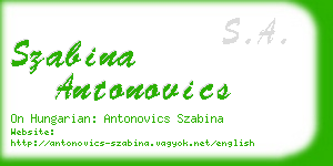 szabina antonovics business card